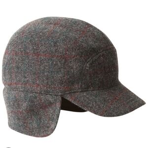 L.L.Bean Maine Guide Wool Cap with PrimaLoft Plaid Size S Grey